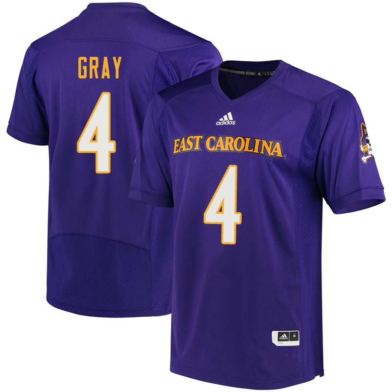 Men #4 Malik Gray East Carolina Pirates College Football Jerseys Sale-Purple